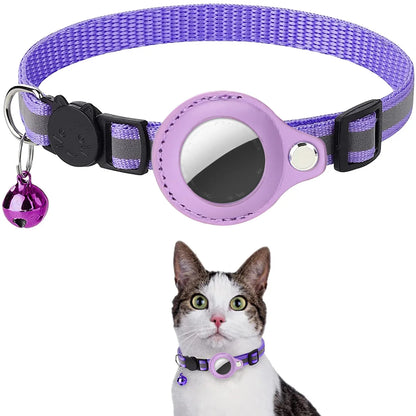 Coleira Ajustável para Pets com Suporte para AirTag