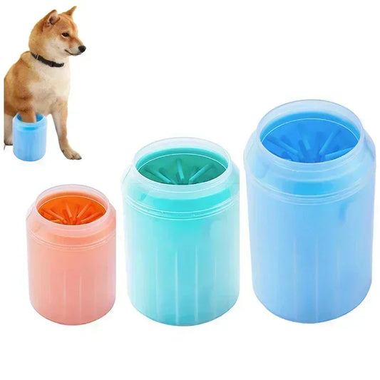 Cão pé copo pata lavadora limpador cão gato pé escova de limpeza macio silicone cão pata limpeza pata do cão balde de limpeza acessórios